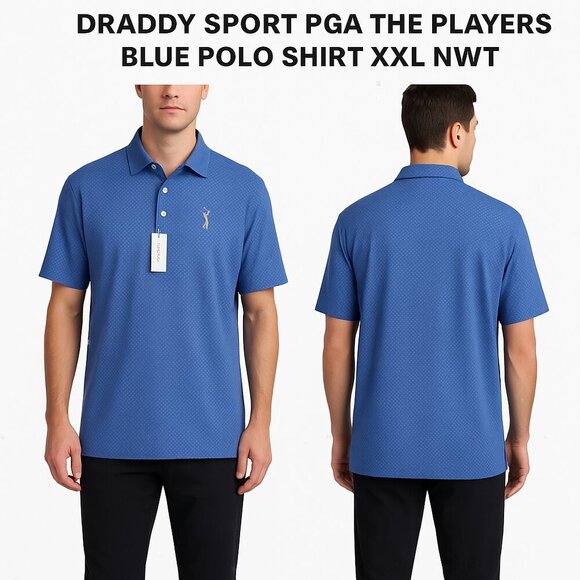 DRADDY SPORT PGA THE PLAYERS BLUE POLO SHIRT XXL NWT - Picture 1 of 8